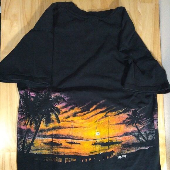 Vintage Yap Islands Sunset Seascape Landscape AOP T-Shirt - Picture 5 of 8